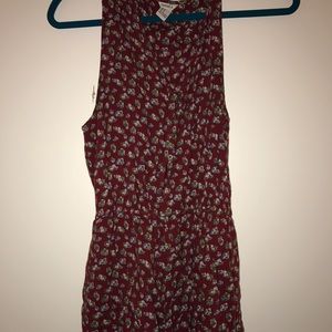 Rose romper with pockets